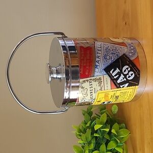 VINTAGE 1970s Whisky Label Ice Bucket Insulated Interior